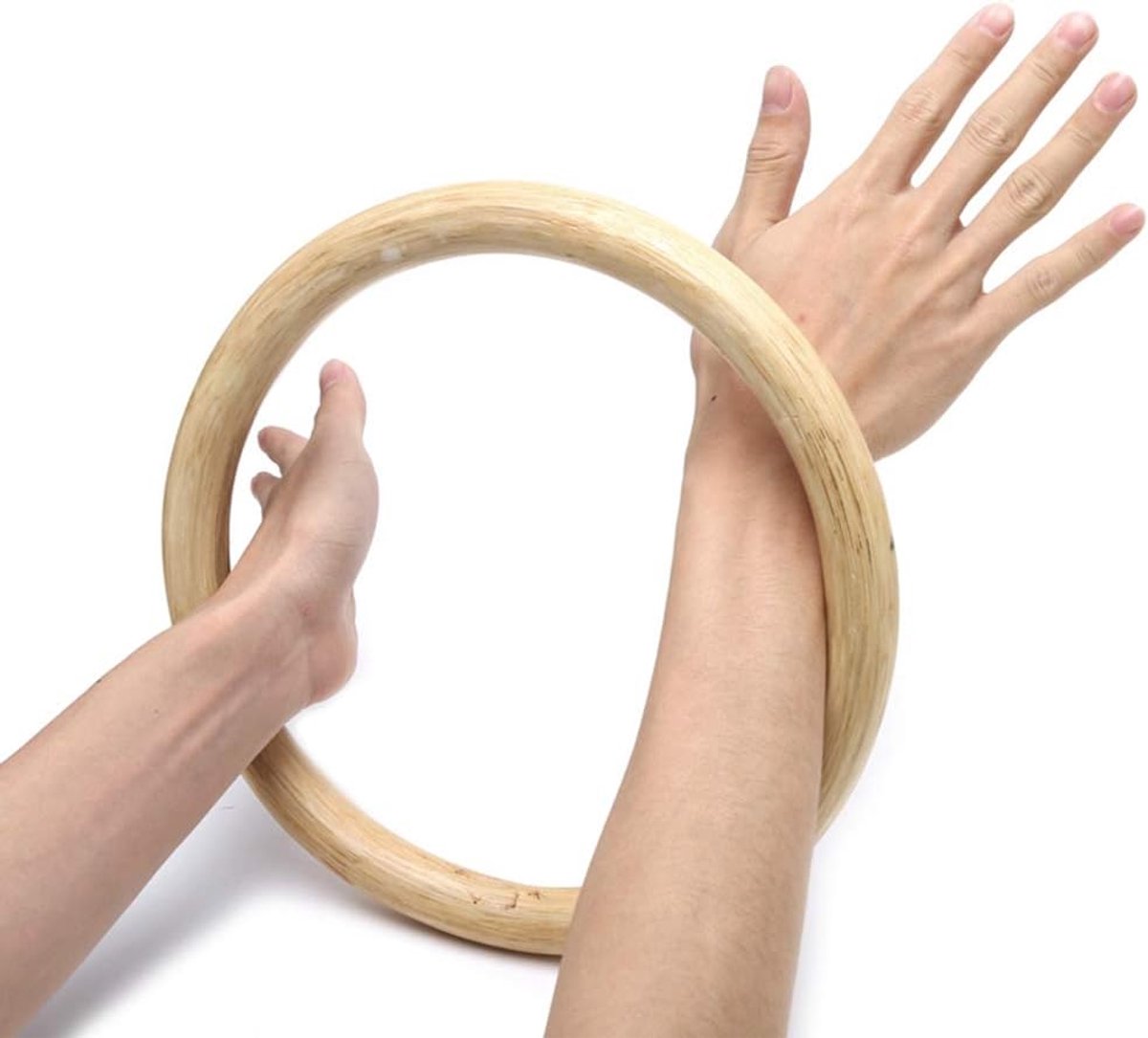 Kung Fu Ring for Hand and Wrist Strength Training Traditional Martial Arts Wooden Dummy Wing Chun Rattan Ring - ShopVlot
