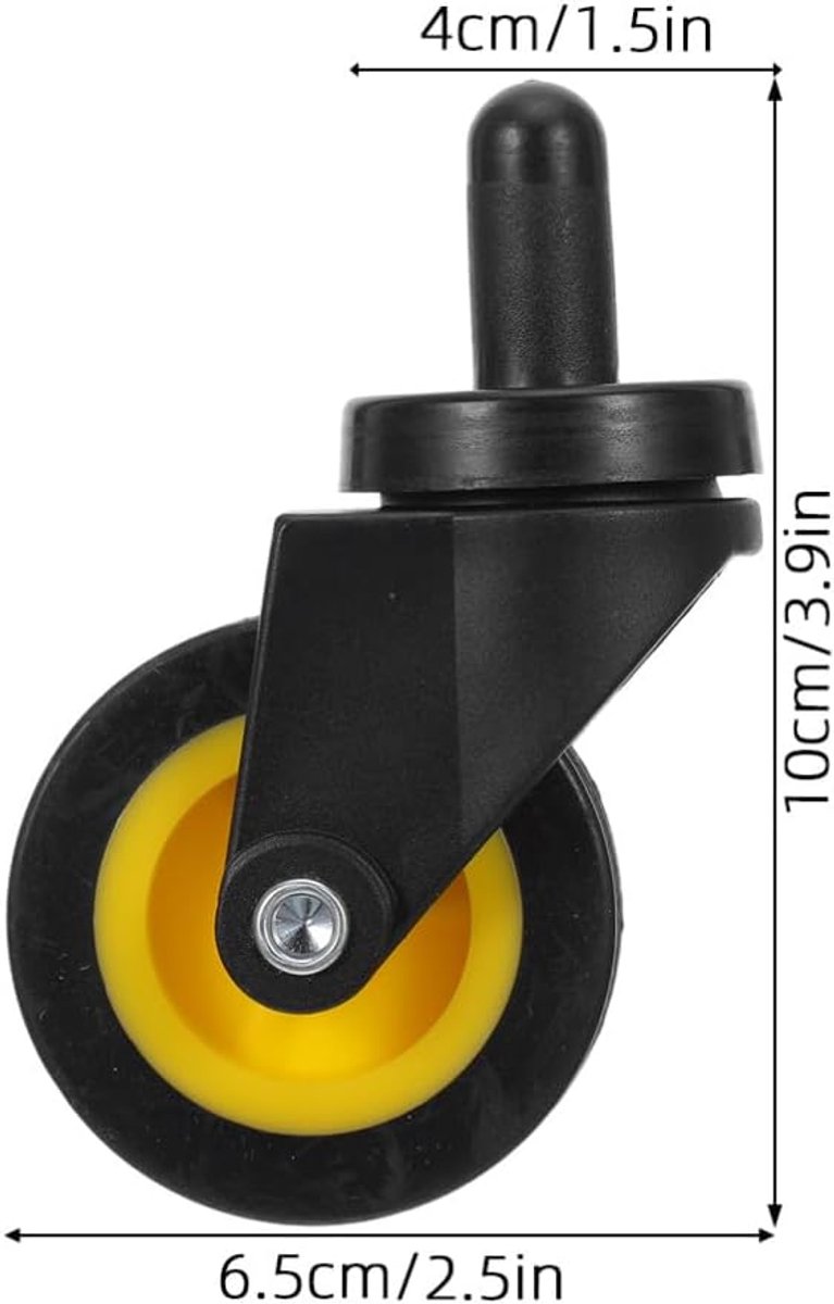 Reservewielen, 4 stuks, 5 cm, voor transportwagen, van robuust materiaal met stille loopkwaliteit, geschikt voor 20 l - ShopVlot