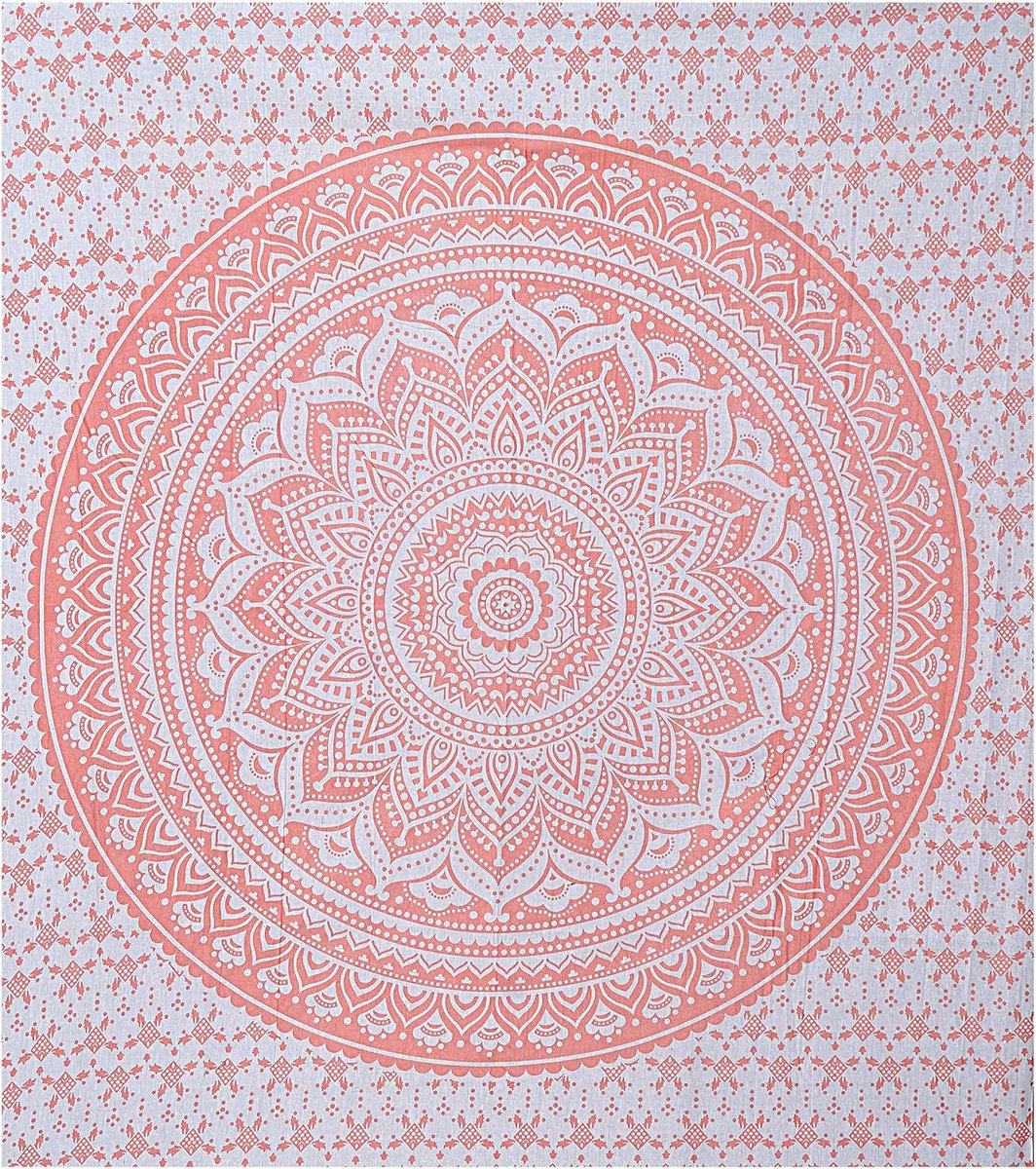 FURNISHFUL FINESSE Mandala Tapestry Pink Tapestry Boho Ombre Tapestry for Home and Living Room Decoration 137 x 213 cm - ShopVlot