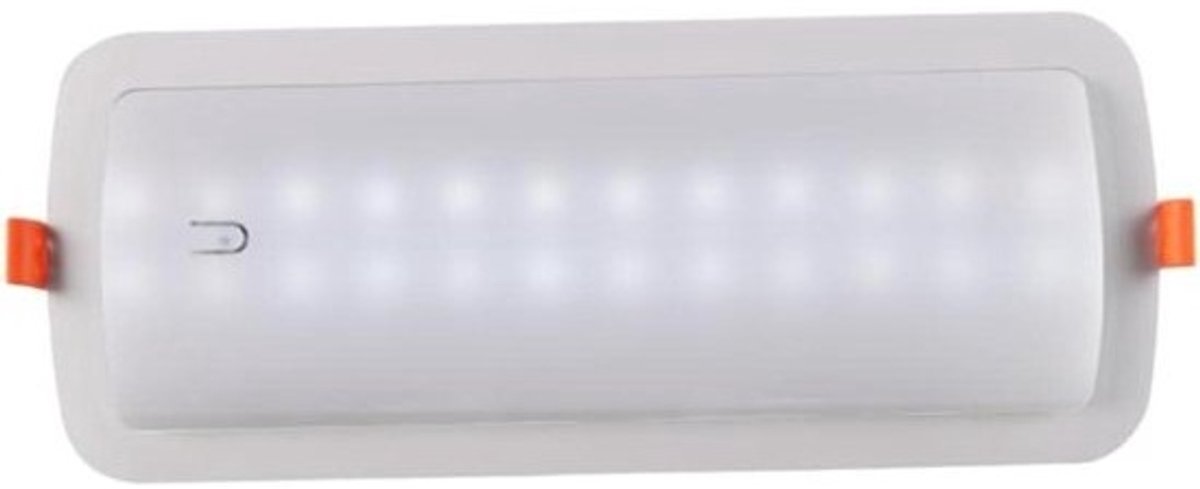 Inbouwframe voor noodverlichting - Montageframe voor LED - Voor veilige installatie - ABS-kunststof - Rechthoekig - Wit