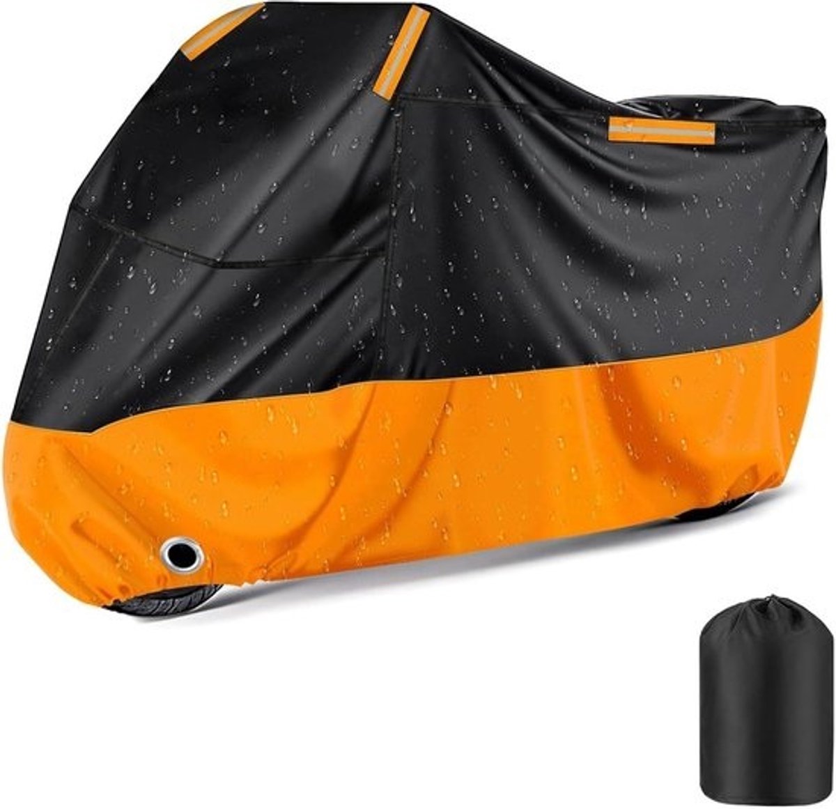 Waterdichte motorhoes - Voor binnen en buiten - 210D Oxford-stof - Met reflecterende strepen - Uv-bestendig en vuilafstotend, geschikt voor diverse motoren, afmetingen 265 x 105 x 125 cm
