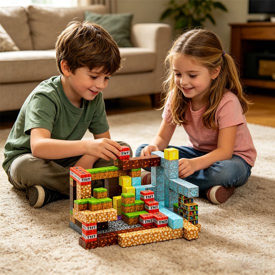 Magnetisch bouwblokkenspeelgoed – 220 stuks - inclusief 2 minifiguren - Magnetische bouwblokken – Bouwblokkenspeelgoed - Magnetische kubussen – Magnetisch bouwspeelgoed – Montessorispeelgoed – Kinderspeelgoed – Educatief speelgoed