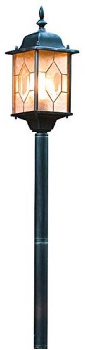 Padverlichting - aluminium - zwart en zilver - 16cm breed, 105cm hoog, IP43