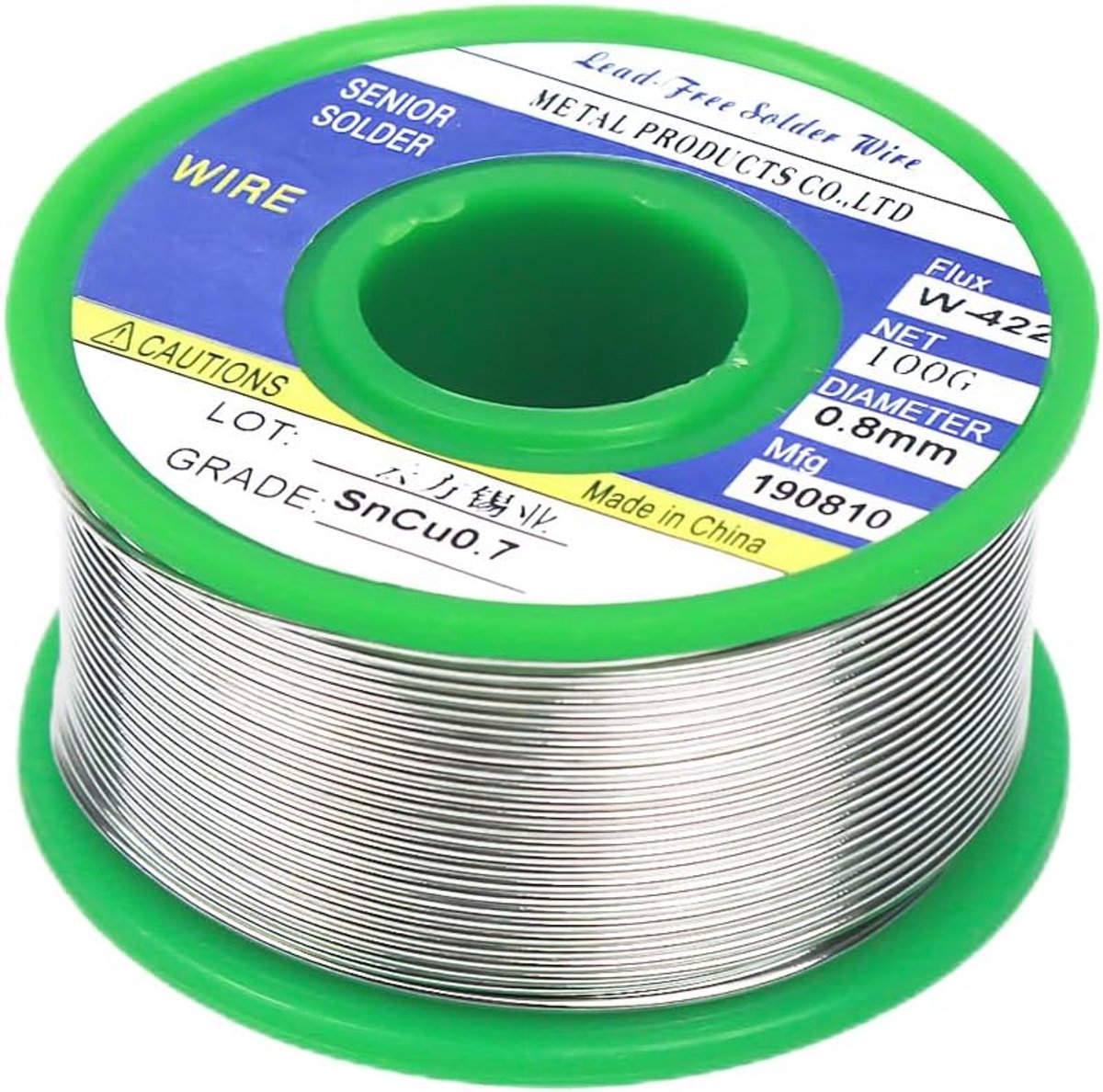 Soldeertin met vloeimiddel, soldeerdraad elektronica 0,8 mm, loodvrij soldeertin voor printplaten met colofoniumkern - ShopVlot