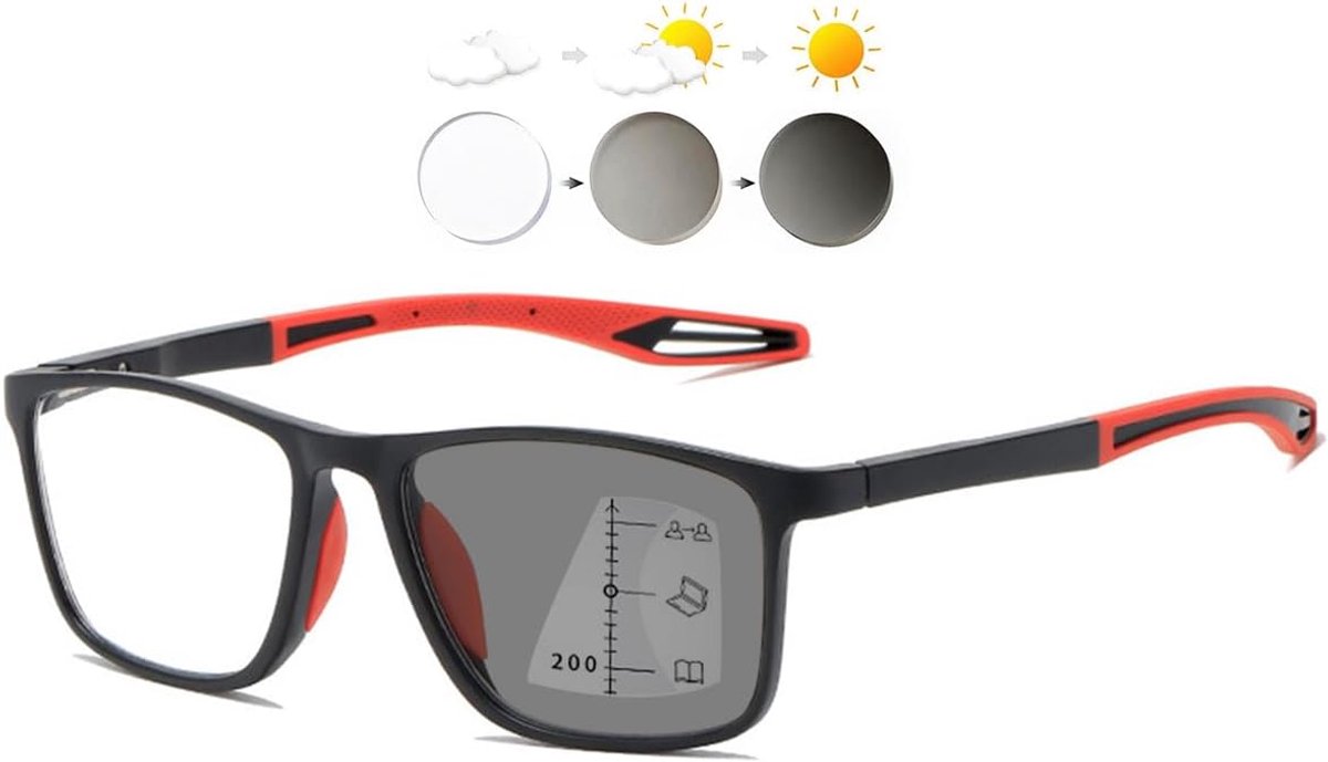 KOOSUFA Self-tinting Glide Vision Glasses, Progressive Multi Focus Blue Light Filter Photochrome, for Men and Women - ShopVlot