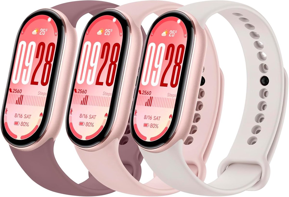 Vervangende banden set van 3 voor Xiaomi Smart Band 10/9/8 - zachte sportarmbanden - ademend en verstelbaar - ShopVlot