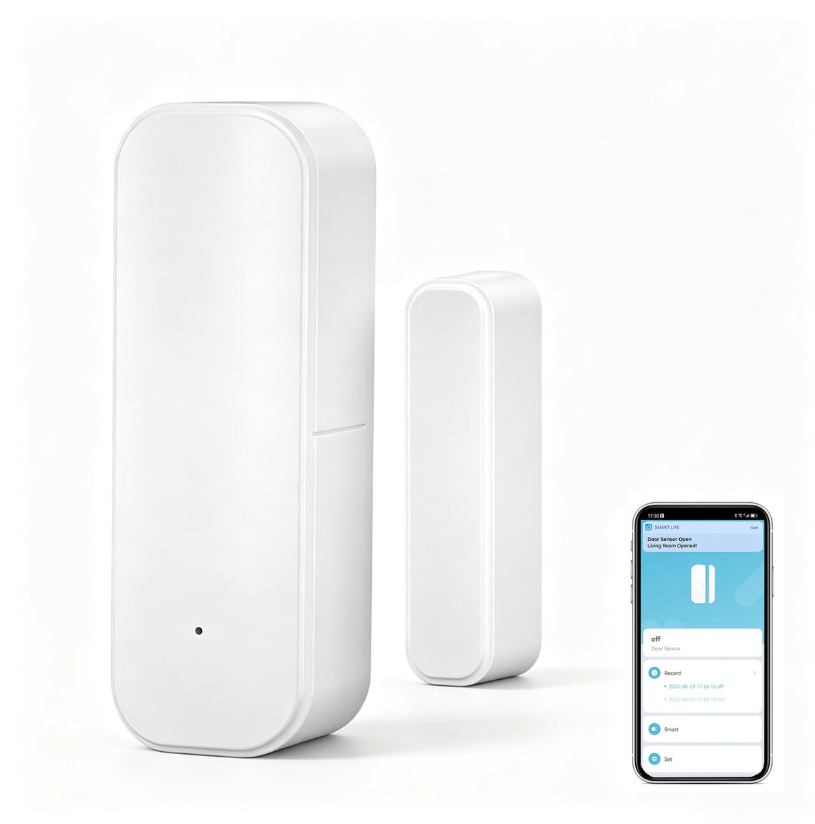 SnelShoppen - WiFi Deursensor Raamdetector - Slimme Raamcontactsensor - Draadloze Magnetische Deur Open Detector - Meldingswaarschuwingen - Compatibel