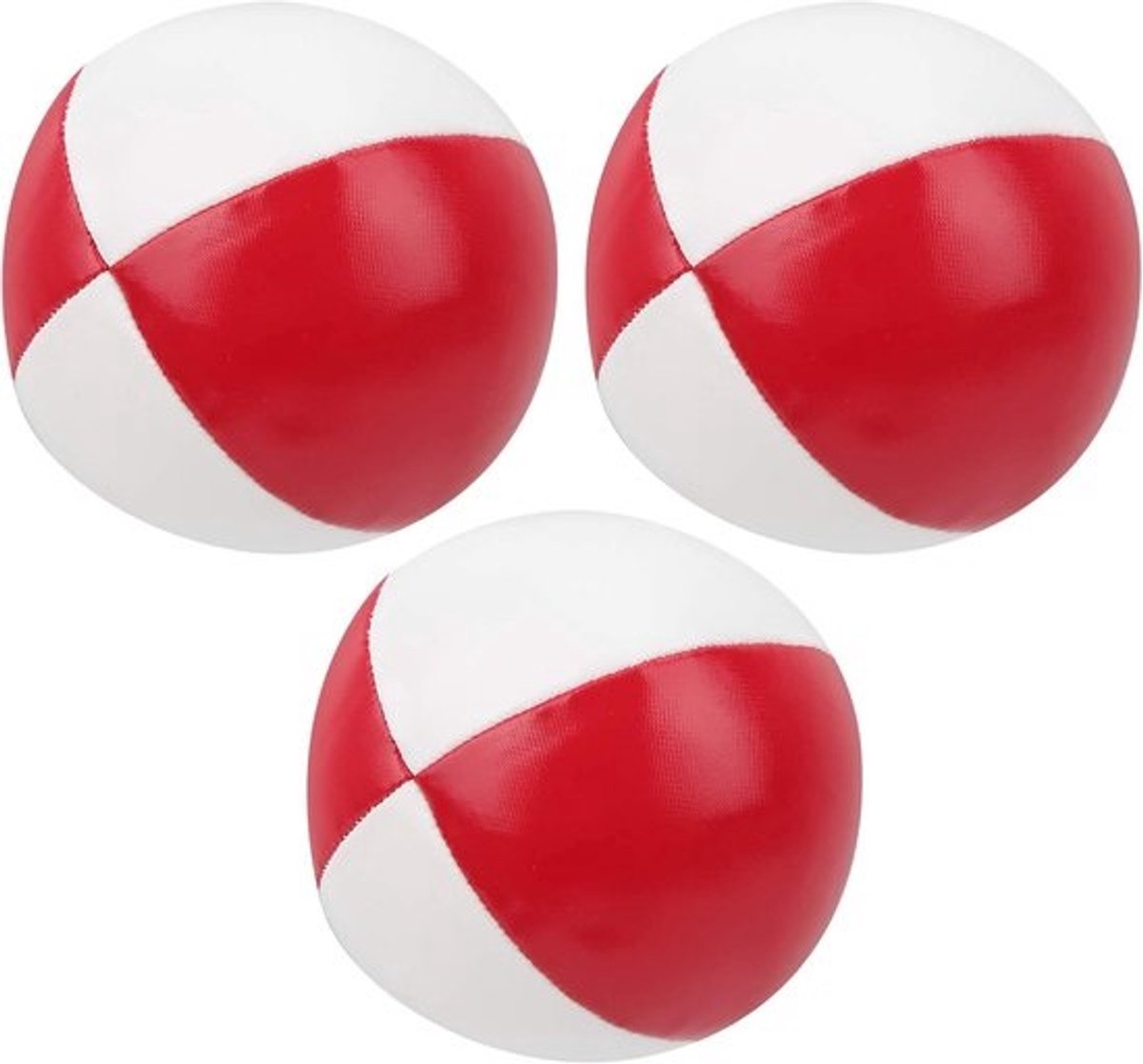 Set jongleerballen - Oefenballen - Vaardigheden trainen - Scheurbestendig PU-leer - 3 stuks - Rood en wit
