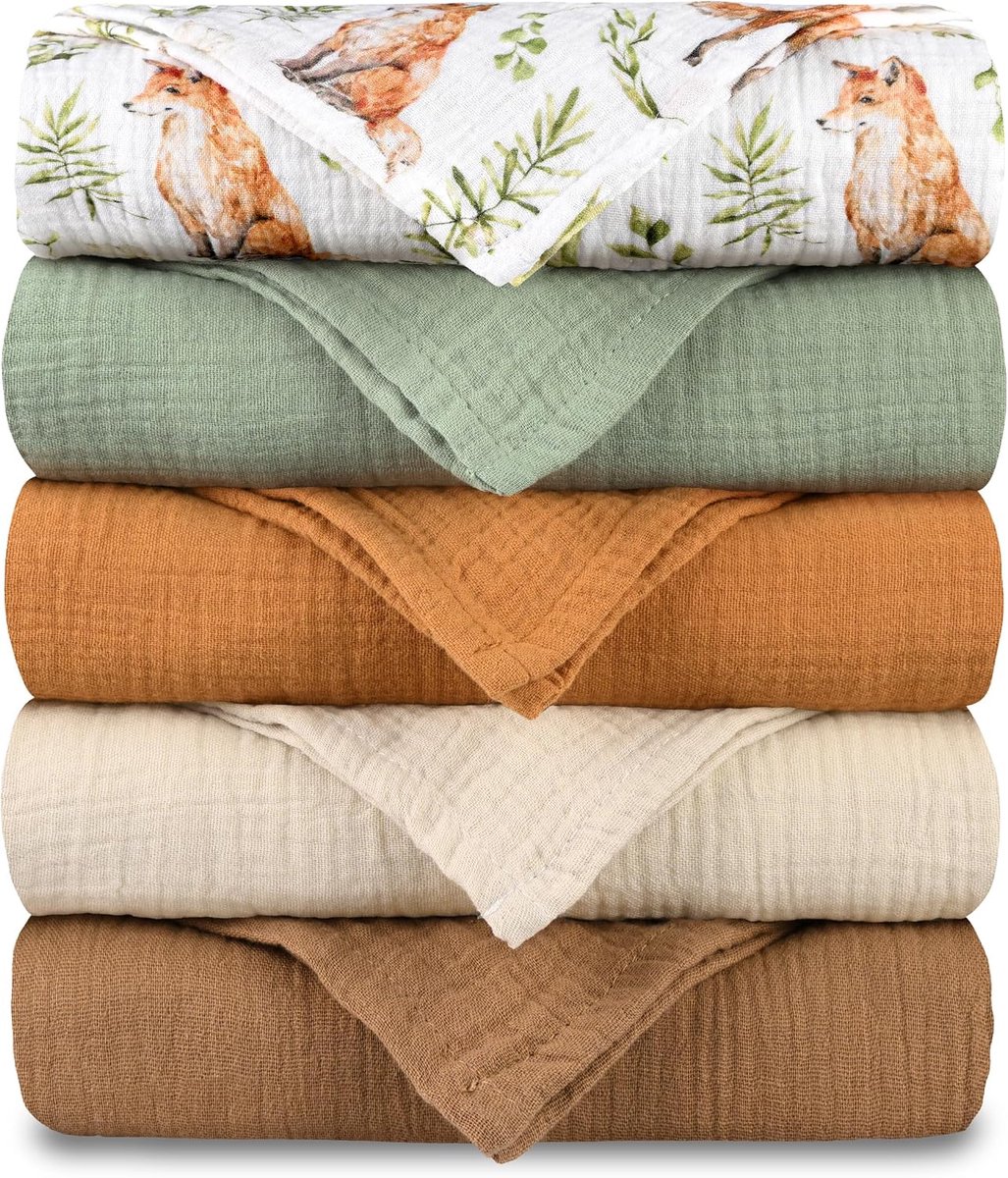 Kids Spuitdoekjes baby mousseline, 5-pack, 60x60cm