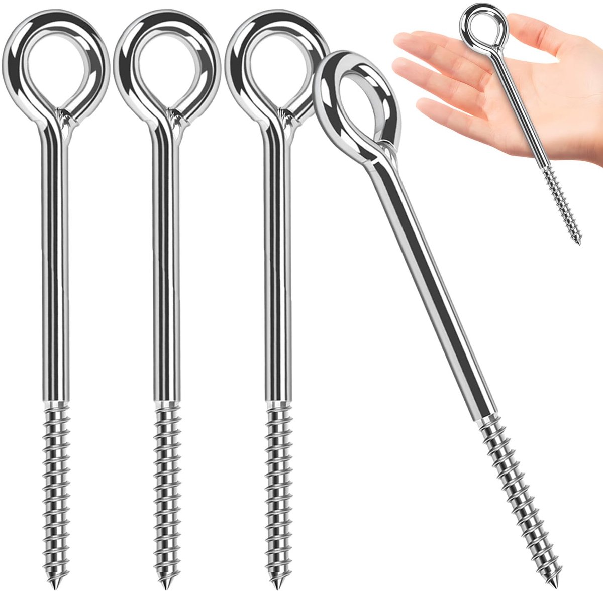 Oogbout M10*160mm roestvrij staal 4Pcs