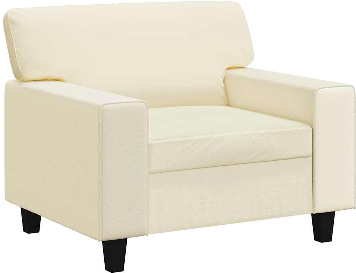 vidaXL Fauteuil - 60 - cm - kunstleer - crèmekleurig