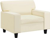 vidaXL - Fauteuil - 60 - cm - kunstleer - crèmekleurig