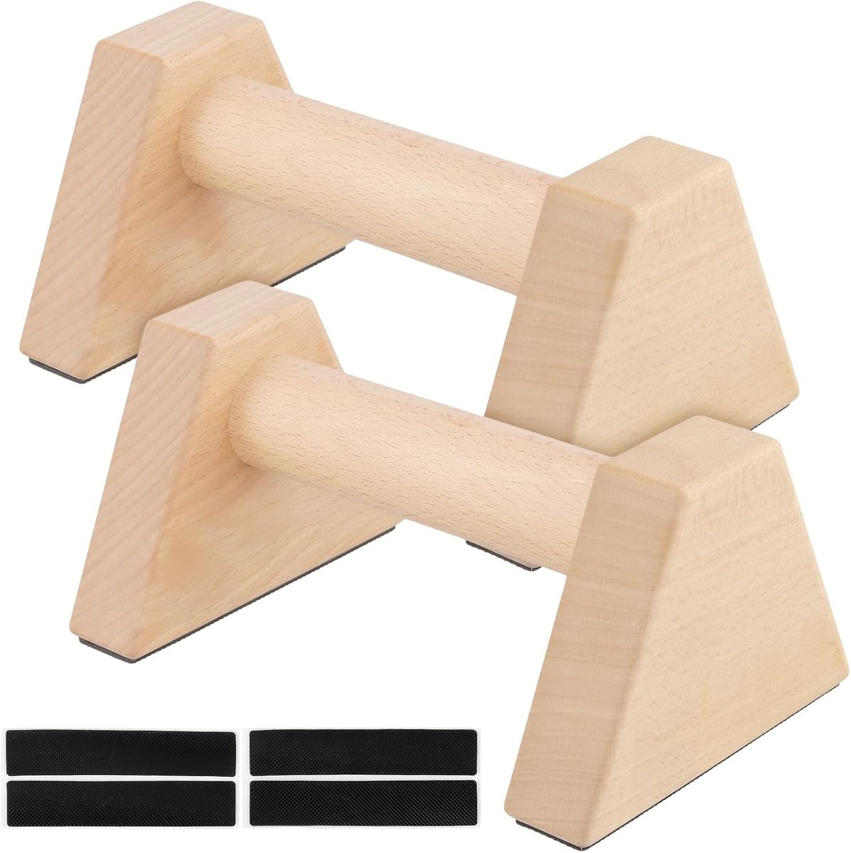 Stevige Houten Parallettes voor Push-Ups, Ideaal voor Fitness, Gymnastiek en Aerobics, 20 x 12.5 x 9.5 cm