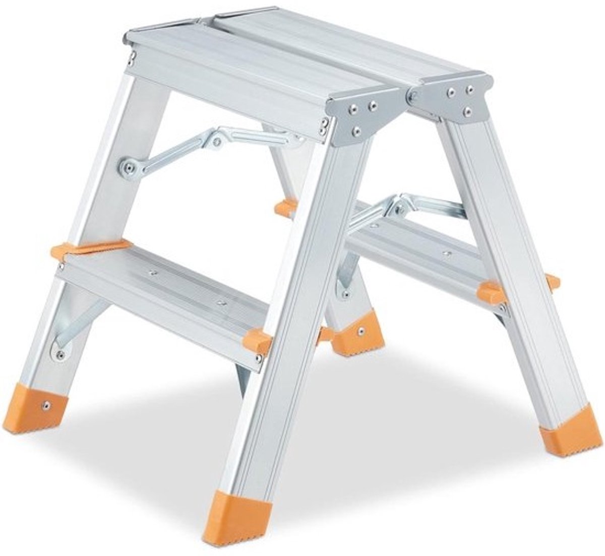 Inklapbare aluminium keukentrap - Tot 150 kg - Lichtgewicht huishoudtrap - 2 treden