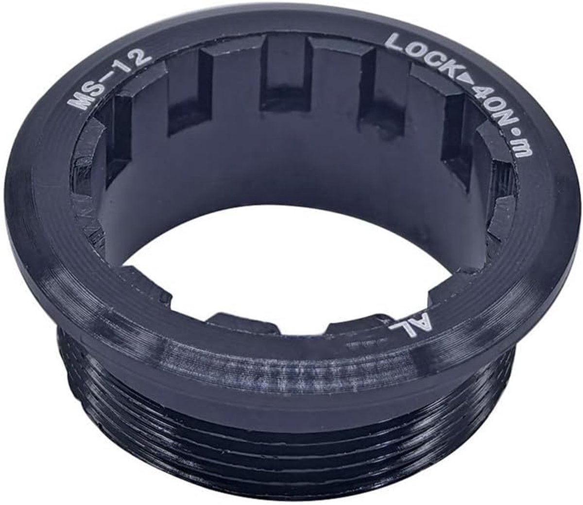 Fietscassetvergrendelingsring voor MicroSpline 12 Speed Roestbestendige CNC Aluminium Vliegwielhoes, Perfect voor fietsliefhebbers (zwart)