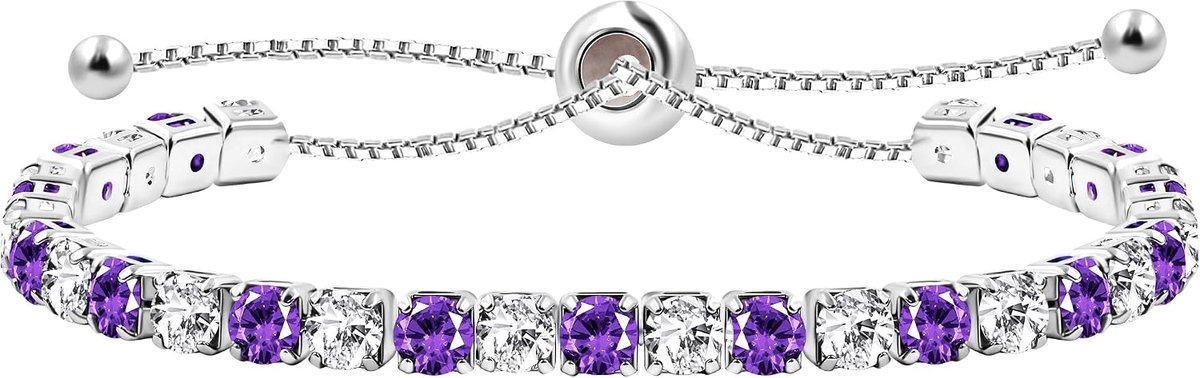 Vergulde Cubic Zirconia Verstelbare Tennis Armband - Sprankelende Multi-Color CZ Afwisselend Ontwerp voor Vrouwen YA4375