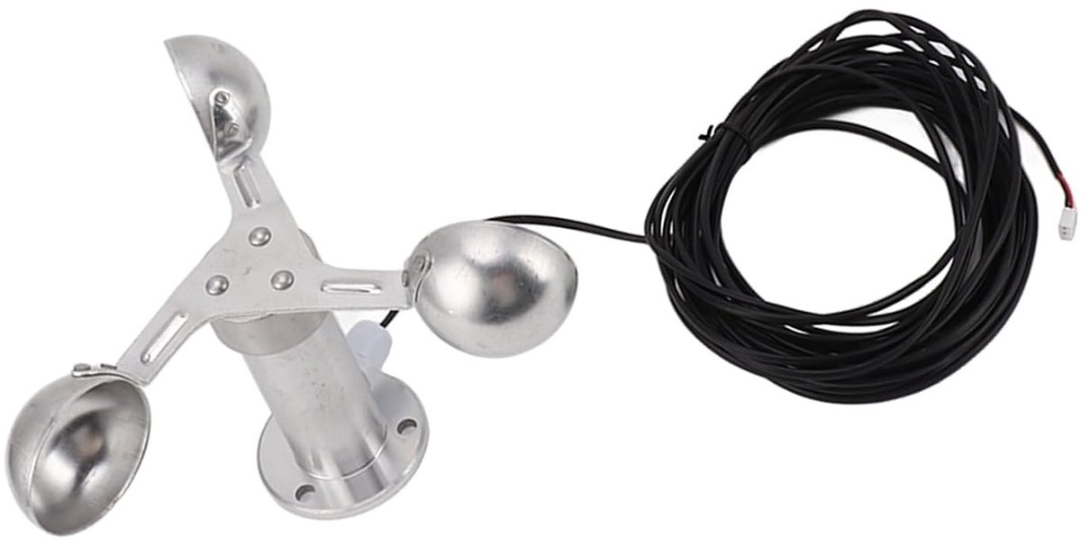 Nauwkeurige Windsnelheidsmeter met 3-Head Anemometer voor Meteorologische Monitoring en Energieproductie, 8 m Kabel