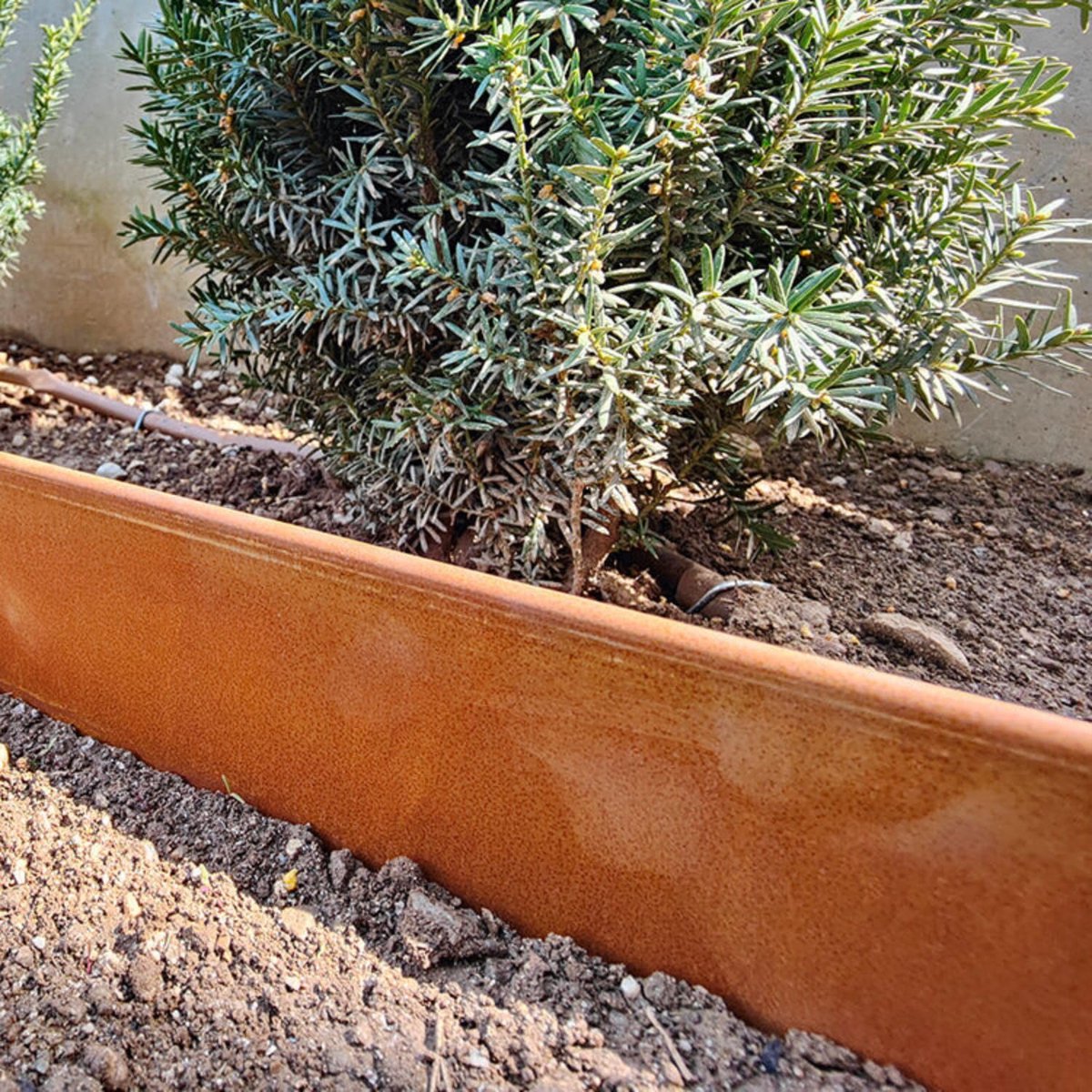 Cortenstahl gazonrand 10 m - 10 cm hoogte - afgeronde bovenkant - 10 x 1 m gazonranden buigen - DIY Lawn Edging - omheining voor fruittuinen