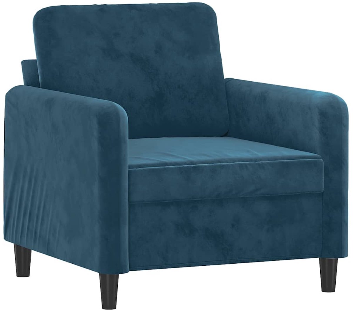 vidaXL Fauteuil - 60 - cm - fluweel - blauw