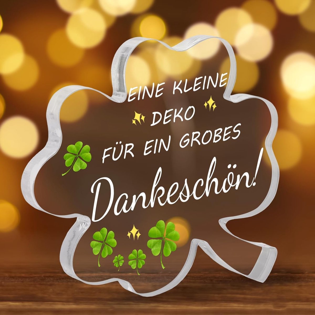 Cadeau – acryl geluksklaver decoratie