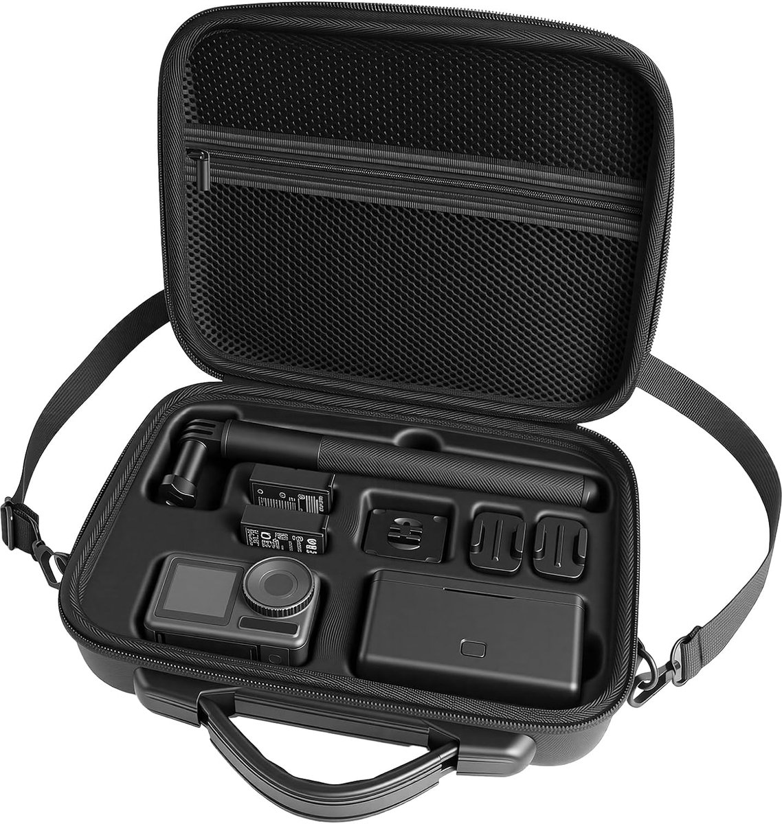 Draagtas voor DJI Osmo Action 6, accessoires voor DJI Osmo Action6 Advanced Combo/5 Pro/4/3 Vlog camera, draagbare reistas, PU-leer, draagtas voor Action 6 accessoires met schouderriem en handvat