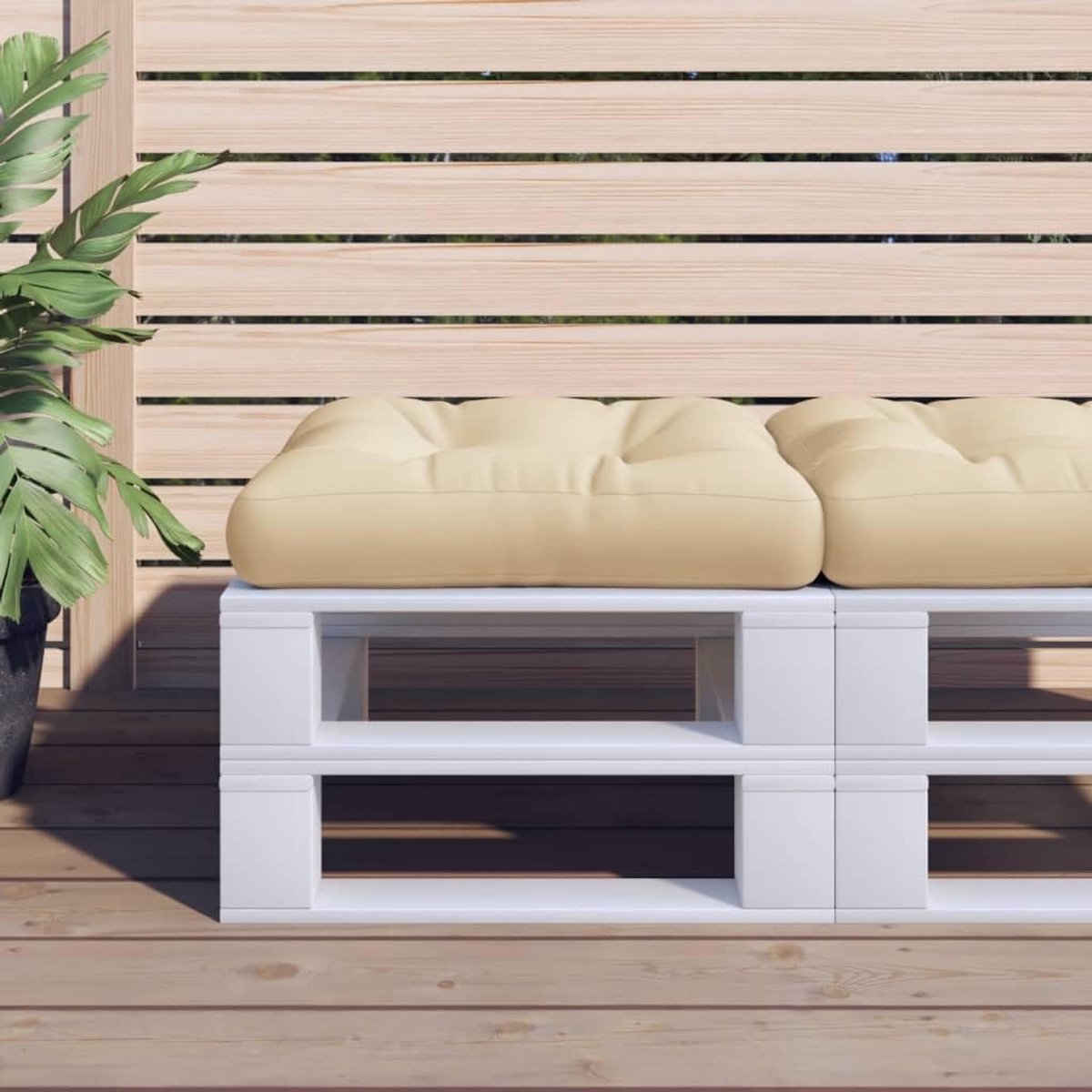 Palletkussens voor buiten, waterdicht, met holle vezelvulling, uv-bestendig en gemakkelijk te reinigen polyesterweefsel, ideaal voor tuin, terras, woonkamer en voetenbank