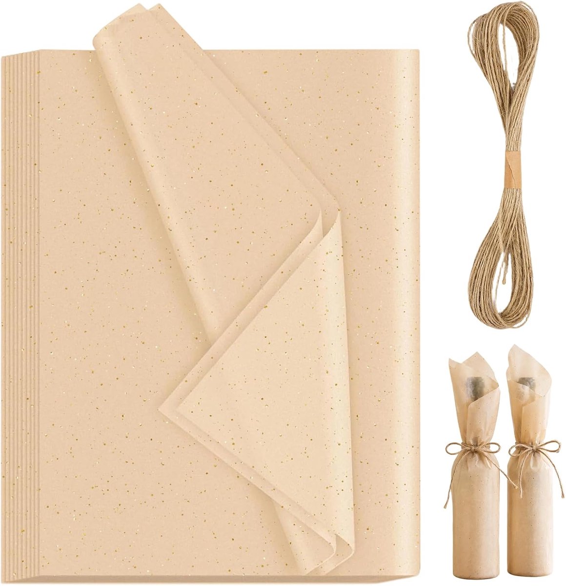 50 Stuks Verpakkingsmateriaal, Glittertissuepapier, 33 × 50cm