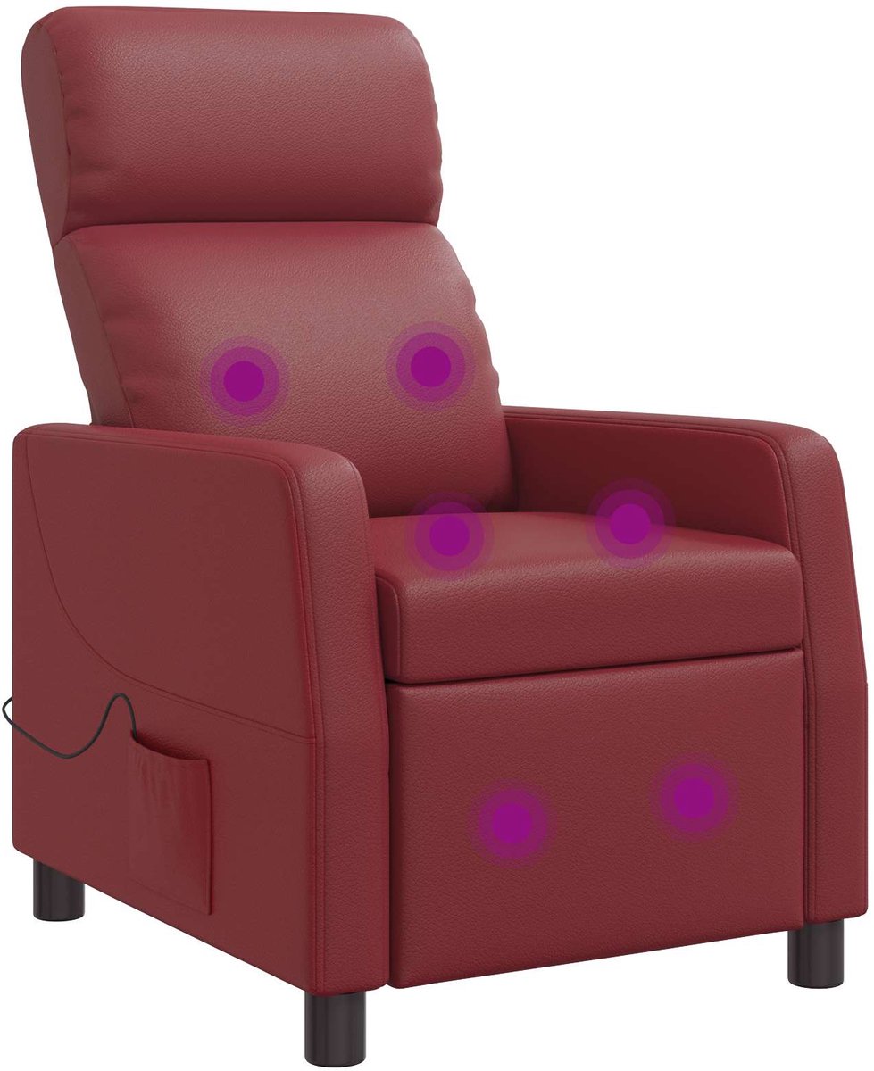 vidaXL Massage - Relaxstoel - Wijnrood - Kunstleer