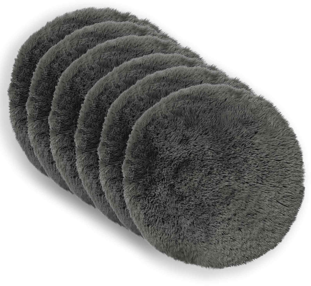 vidaXL Dekenkussen - 6 - st - HEERLEN - Lichtgroen - Diam. - 40 - cm - PV - Fleece