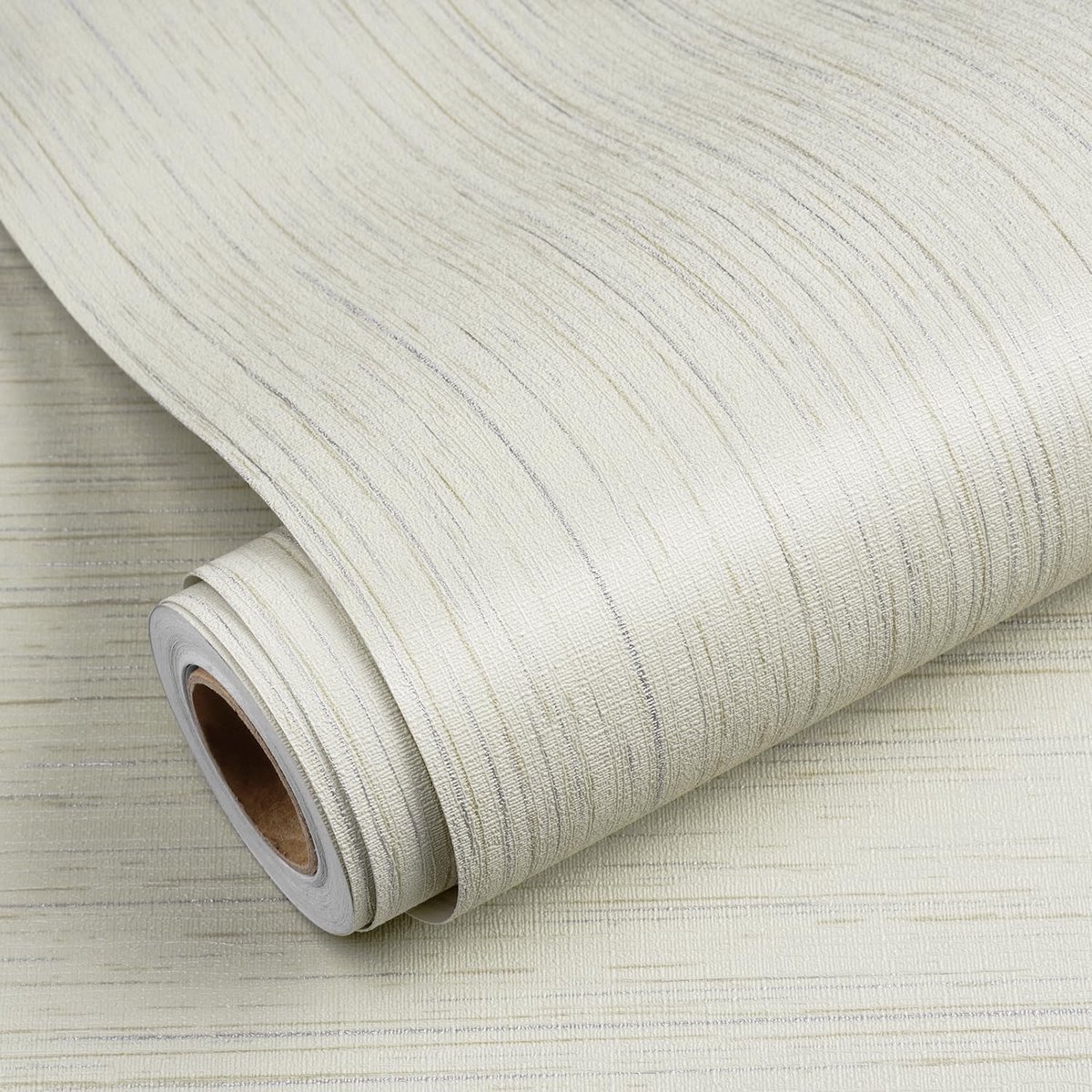YENHOME Vinyl Wallpaper Linen Effect Beige 40 x 300 cm Self-Adhesive Grass Canvas for Bedroom Living Room Vinyl Self - ShopVlot