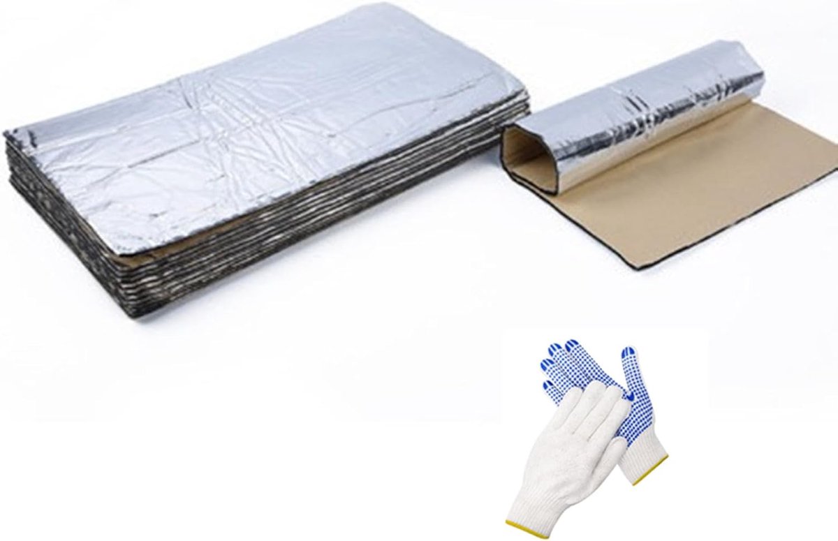 Pack of 20 Car Insulation Mats, Self-Adhesive, 250 x 180 x 5 mm, Self Adhesive Noise Insulation, Waterproof, Fireproof - ShopVlot