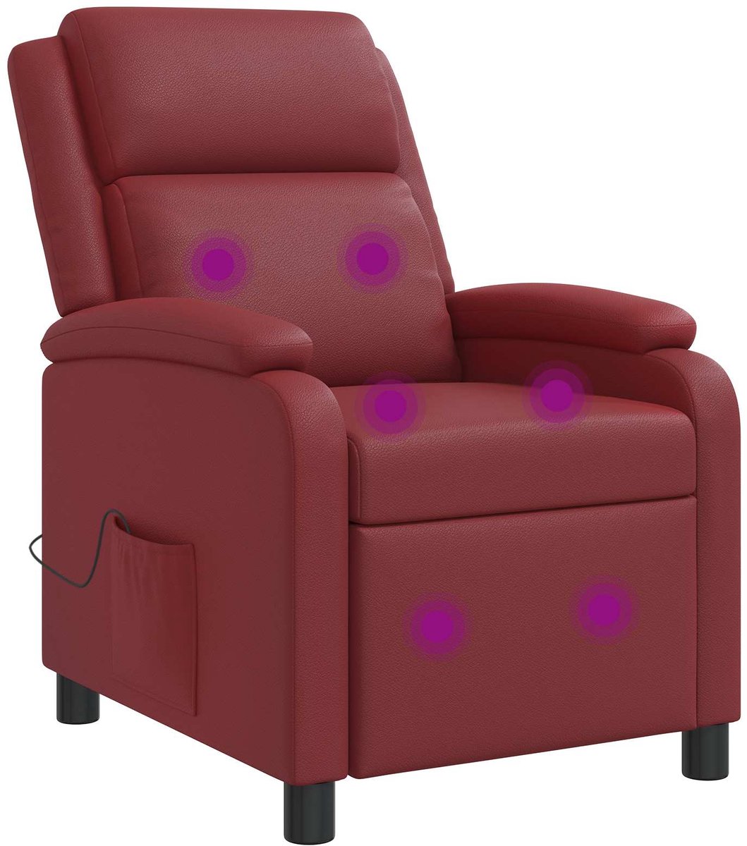 vidaXL Massage - Relaxstoel - Wijnrood - Kunstleer