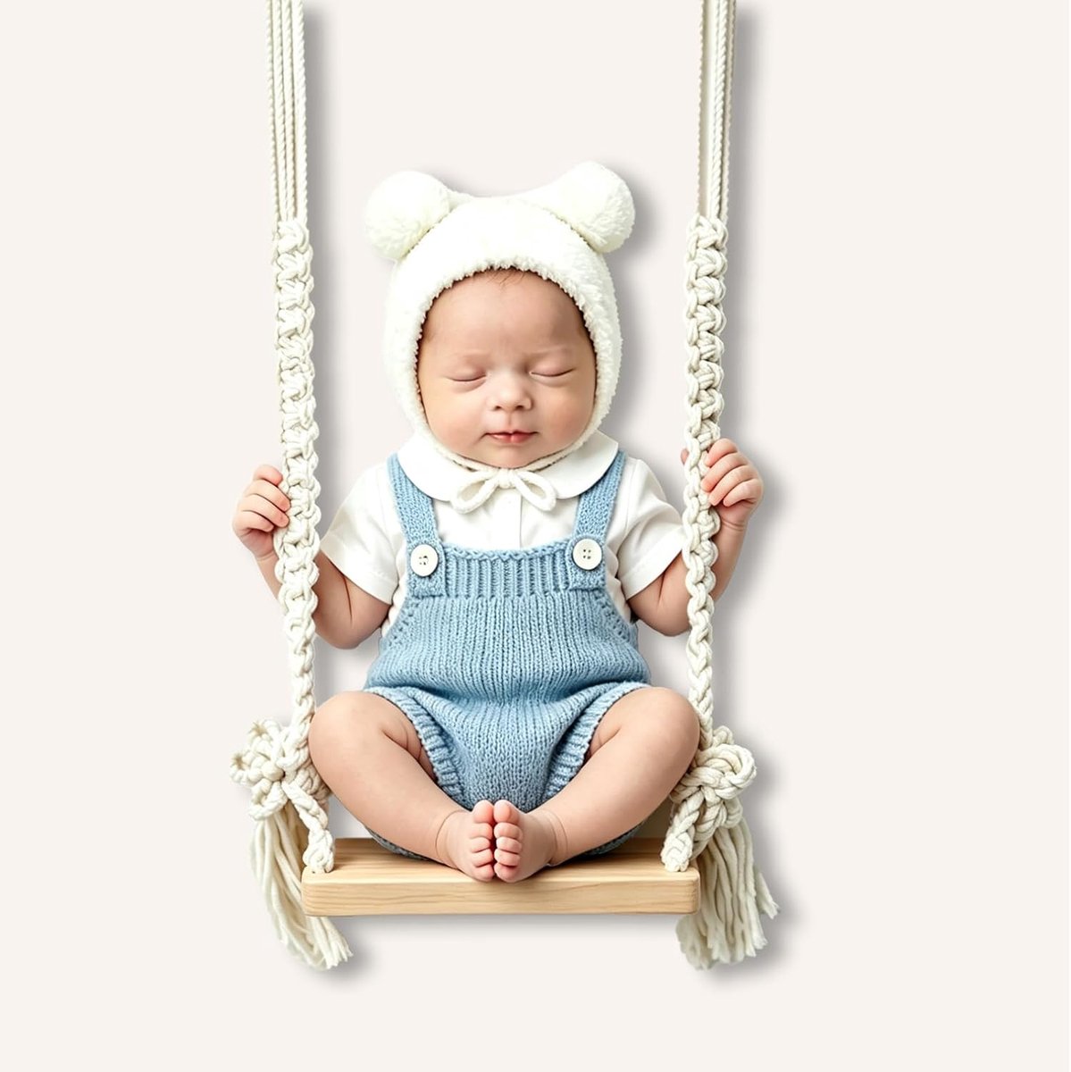 Babyschommel voor pasgeborenen, rekwisieten voor een houten schommel, babyfotoshoot, kleine houten schommel, babyfotografie-accessoires
