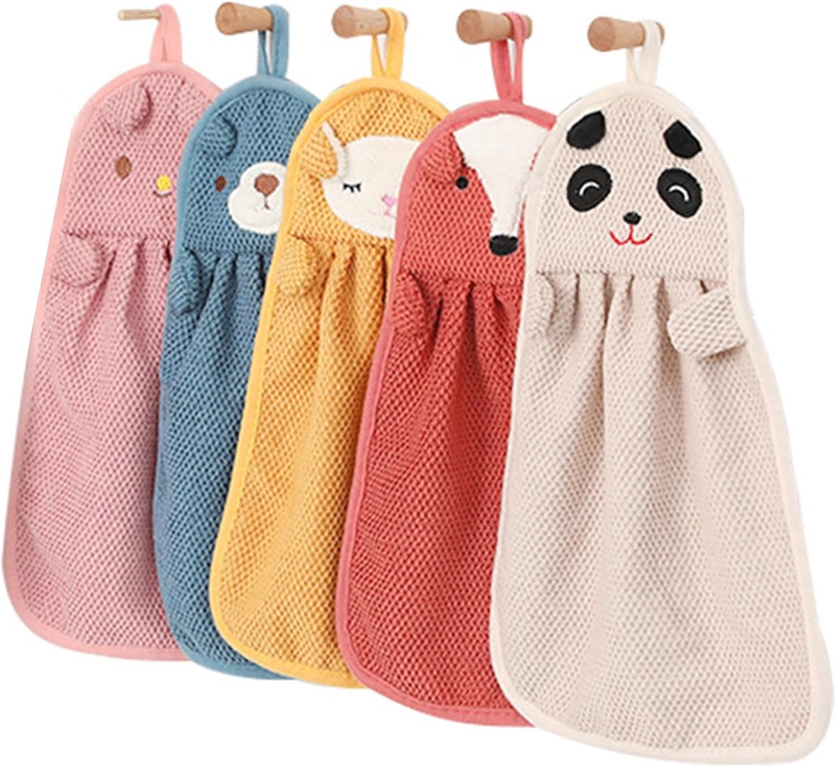 5 Stks Towels, coral fleece zachte handdoek, zacht en zeer absorberend, kan worden opgehangen om snel te drogen, multifunctionele handdoek voor keuken en badkamer, 36 * 23cm
