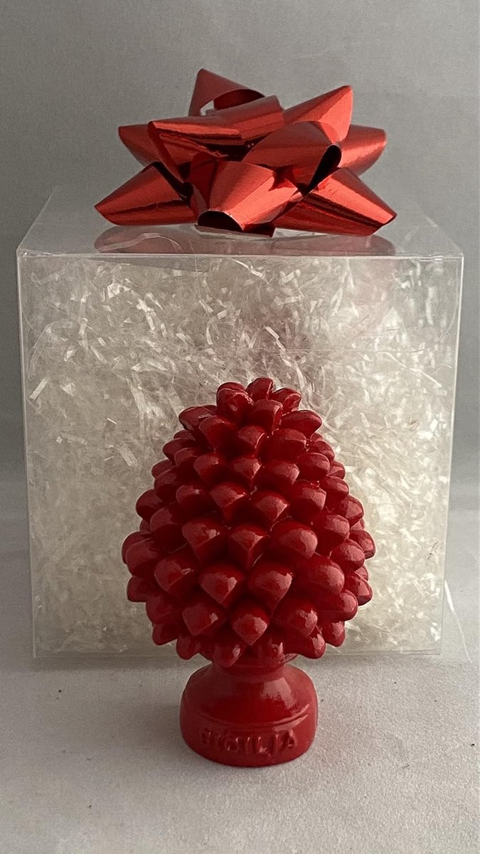 Dennenappels, klassiek, modern, decoratief, dennenappels Siciliaans design, typisch object, gastgeschenk H 7 cm (geel) — afbeelding 3