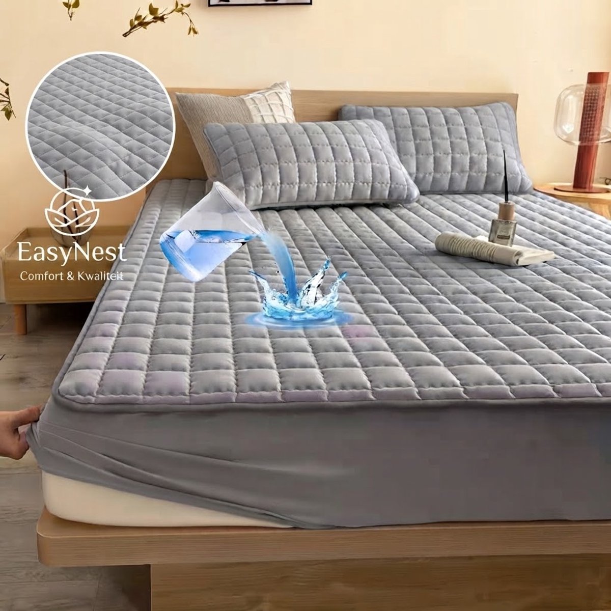 Luxe Waterdichte Matrasbeschermer 180x200 cm - 30CM Dik– Verdikte Beddengoedbeschermer voor 1-en 2 -Persoons Bedden Hotelkwaliteit – Zachte & Comfortabele Matras Hoes – Wasmachinebestendige Matrasbeschermer voor Slaapkamer – Bescherming voor Matras