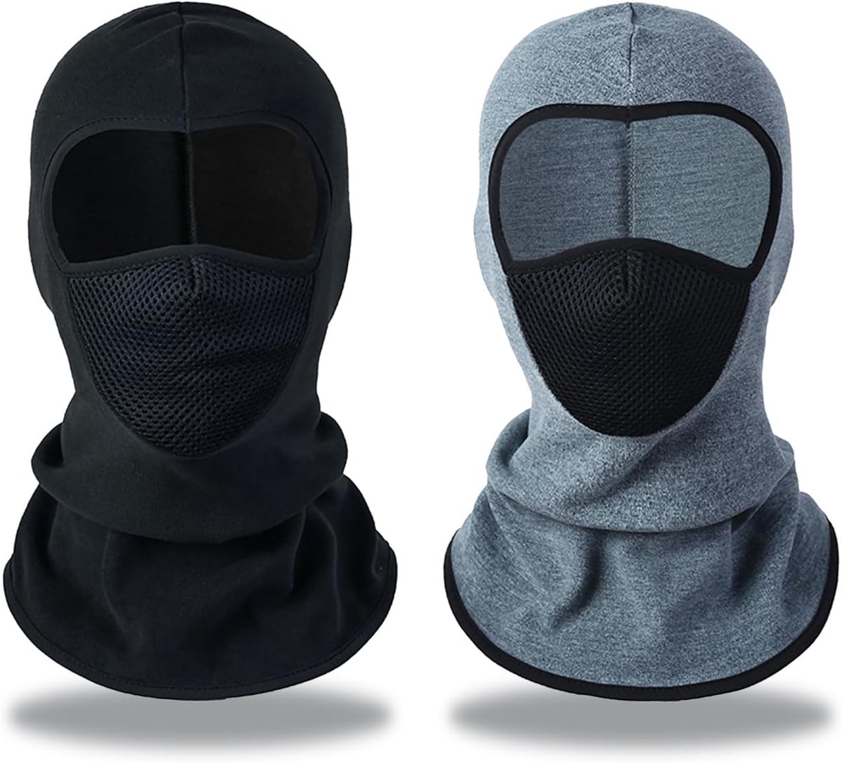 2 Stuks Bivakmuts, Winterskimasker, Balaclava voor Dames en Heren, Motormasker, Ademend, Winddicht, Warm, UV-Bescherming, voor Snowboarden, Fietsen, Motorrijden, Herfst Winter Outdoorsporten