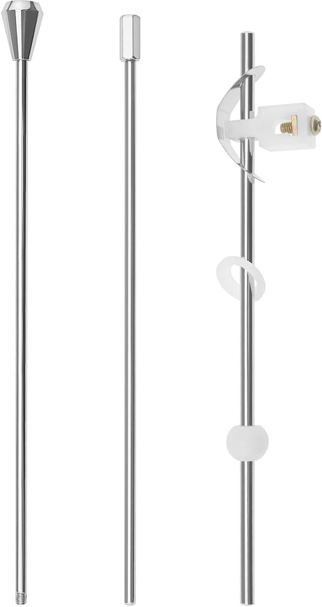 Set van 3 Hefstangen Wastafel Gootsteen Pop Up Afvalstang met Plastic Bal Pop Up Afval Arm Hendel Popup Afval Verbindingshendel Trek Duw Plug Verbinding Vervangingsonderdeel