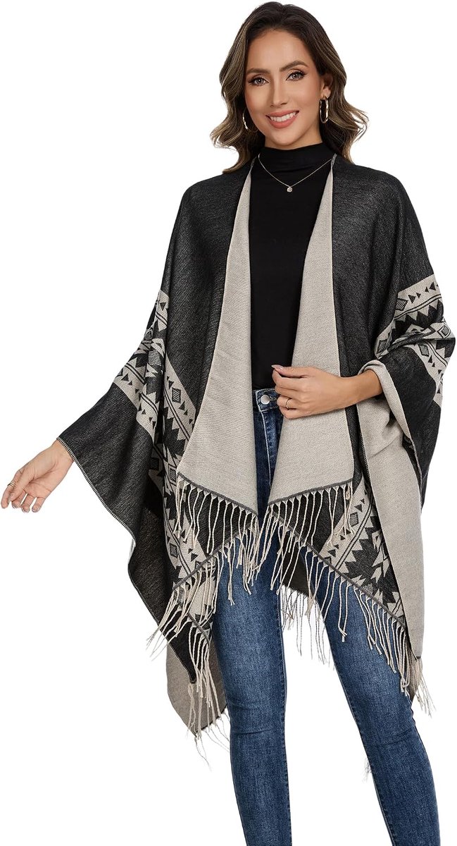 Poncho voor dames, winter, warm, elegant, poncho, deken, poncho, cape, gebreide poncho, mantel, winter, poncho, sjaal, cadeau voor verjaardag of Kerstmis