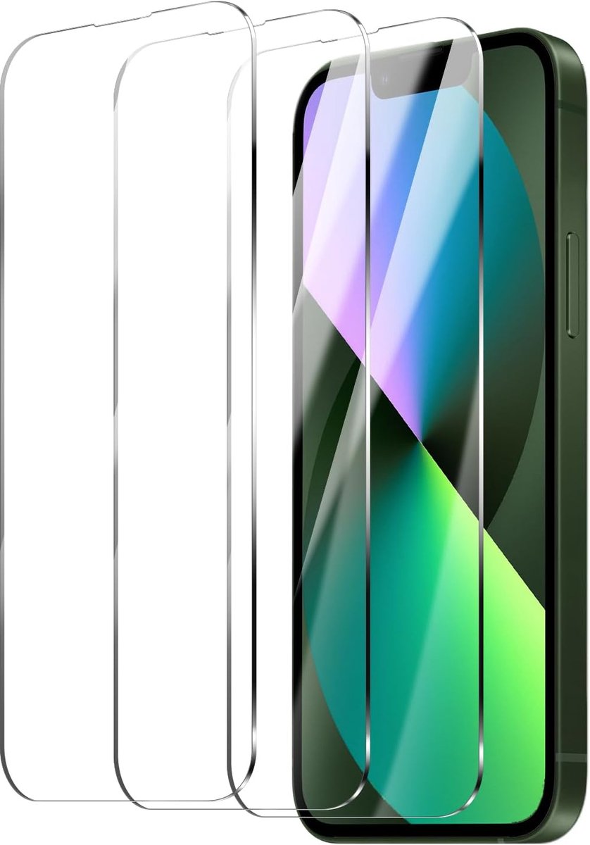 3 stuks pantserbescherming glas voor iPhone 13 mini, gehard glas, 9H hardheid, anti-luchtbellen, anti-kras