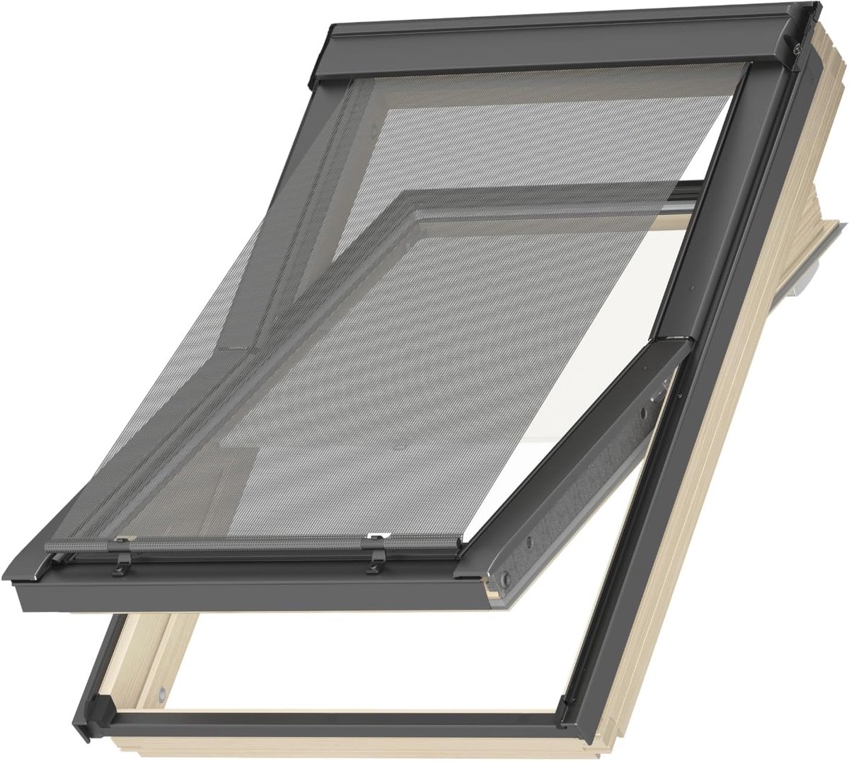 Buitenzonwering geschikt voor Velux dakramen - Warmtewerend Screen en Zonnescherm - Montage Binnenuit - Zwart (U04, UK04, U08, UK08 e.a. (Breedte 134 cm))