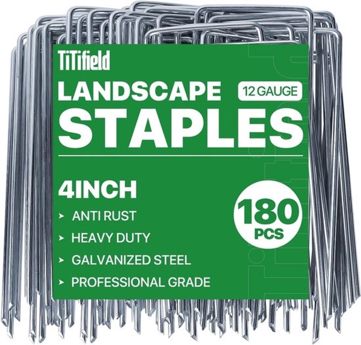 Landschapsnietjes - Gegalvaniseerde pinnen - Vastzetten in de tuin - Roestwerend materiaal - 10 cm lang - Zilver