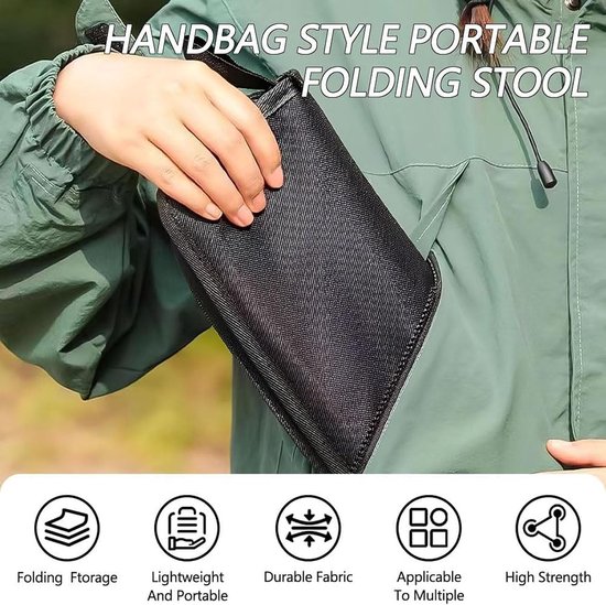 Vouwbare Kruk voor Buiten, Compact en Lichtgewicht, Ideaal voor Kamperen en Hiking, Draagvermogen tot 100 kg, Perfect voor Reizen en Outdoor Activiteiten — afbeelding 4