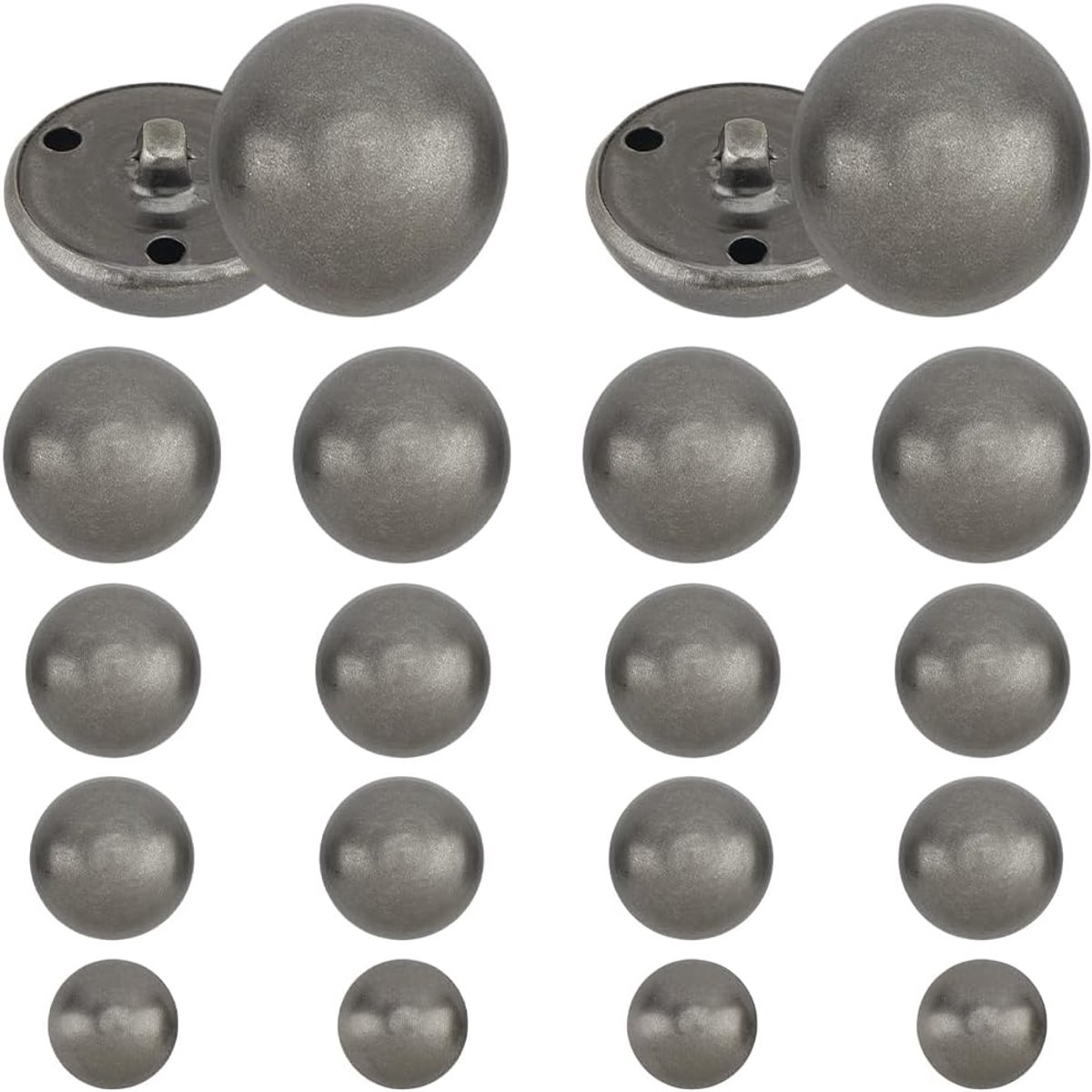 Knopen vintage 3 gaten metalen knop verschillende maten paddenstoel koepelvormige decoratieve sprankelende drukknopen voor naaien maken kleding
