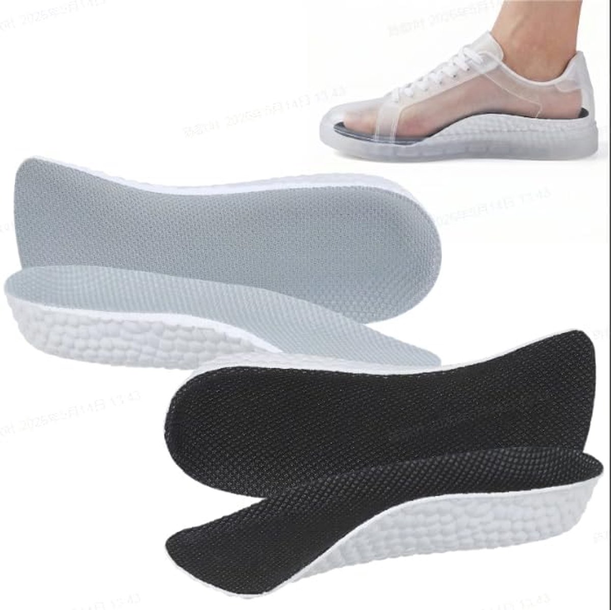 Verhoging, 2 paar, 3,5 cm inlegzolen, onzichtbare schoenpad, hoogte verhogende inlegzolen, ademende schokdemping, schoenverhoging, traagschuim hielwig voor mannen en vrouwen (1,5 cm)