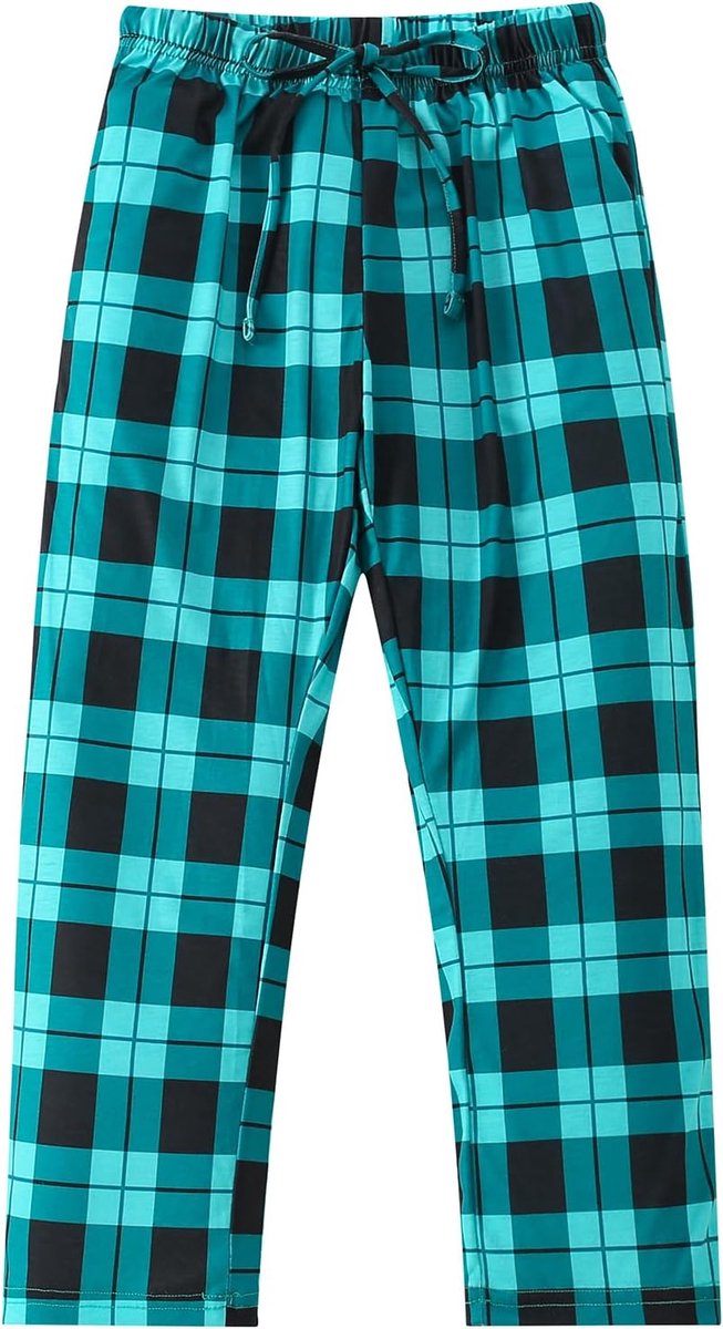 Pyjamabroek voor Kinderen Warm en Casual Lange Geruite met Zakken en Elastische Taille 7-16 Jaar
