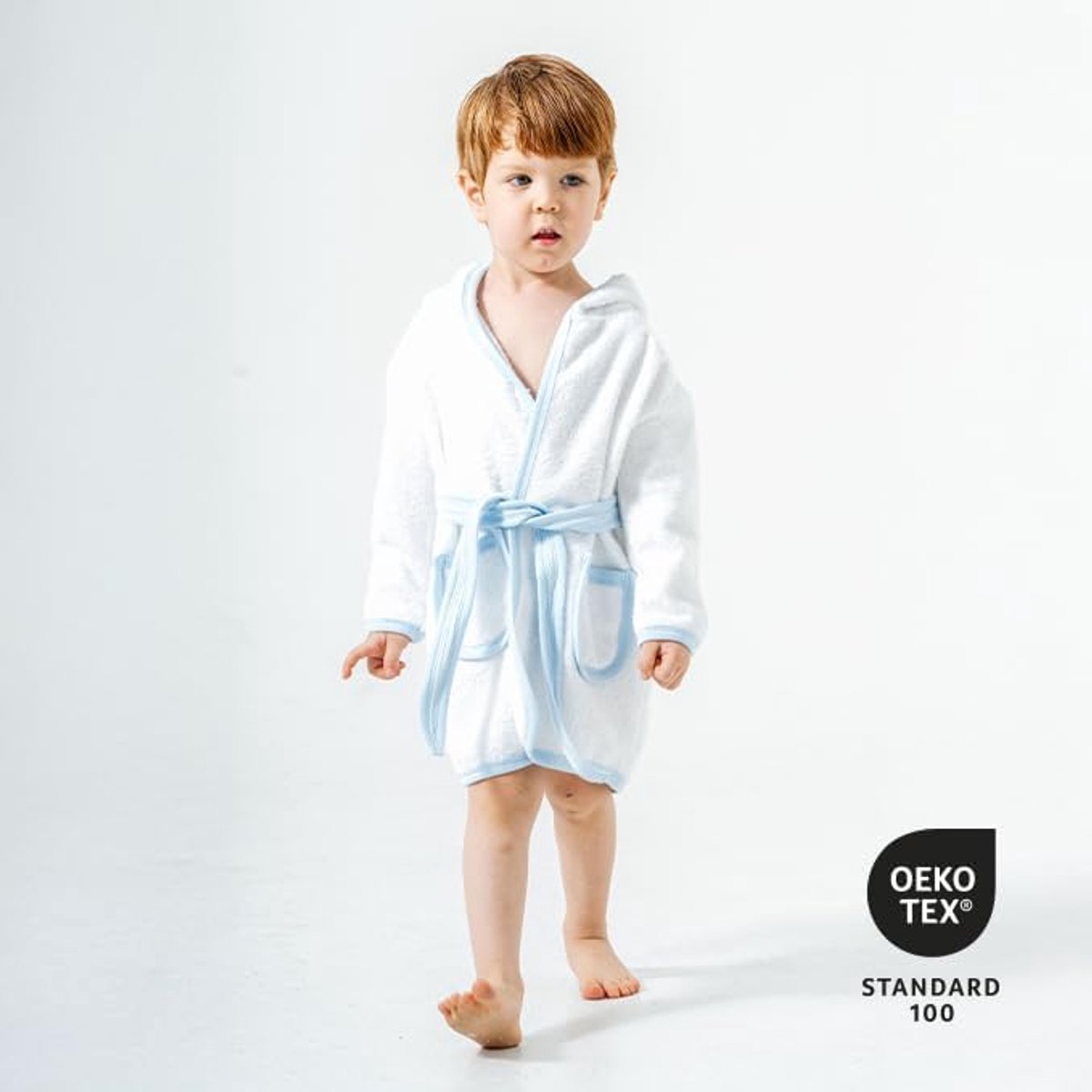 Babybadjas met schattig giraffenmotief, badjas met capuchon van 100% katoen, zacht, absorberend en huidvriendelijk, voor pasgeborenen en peuters