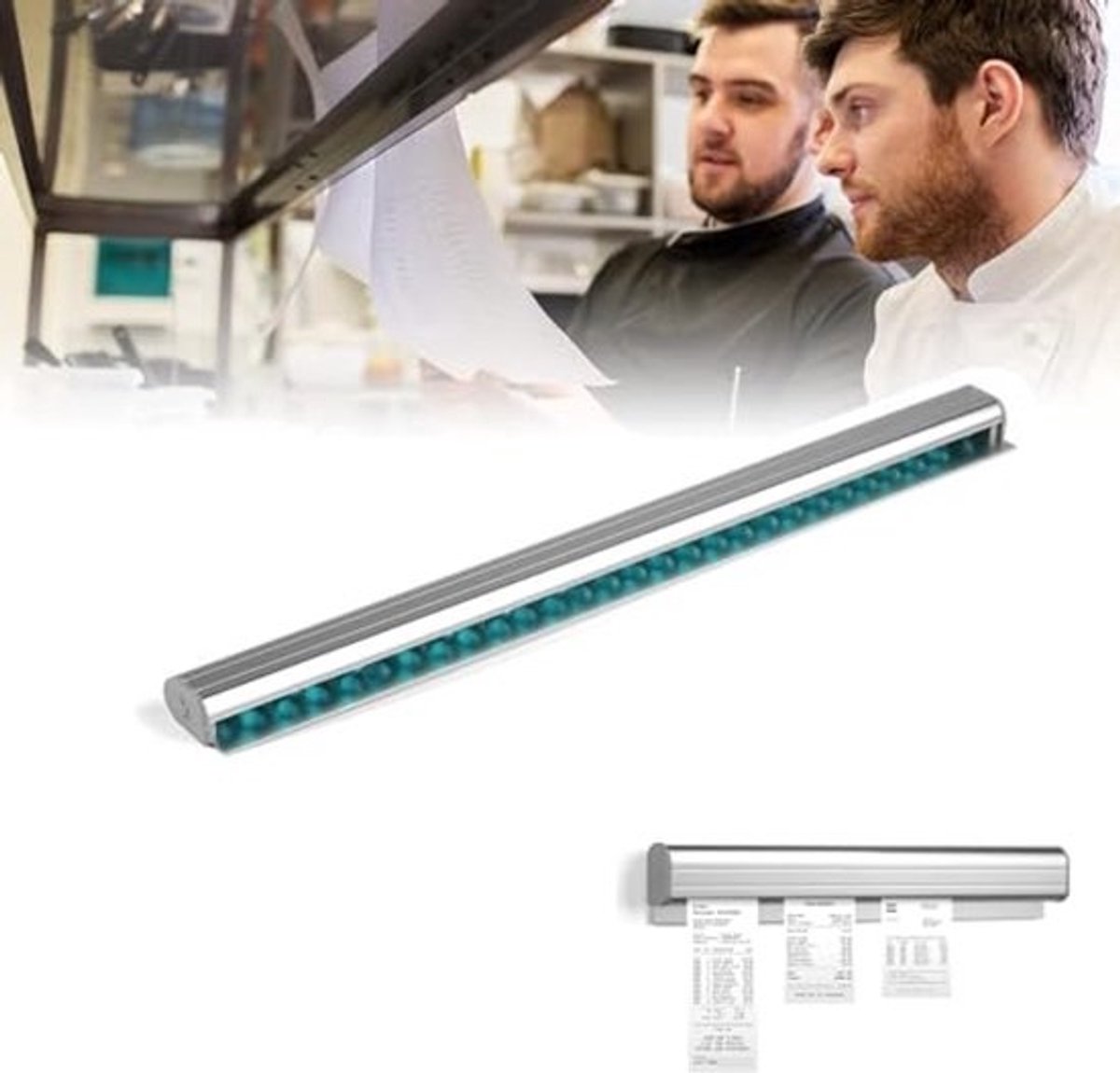 Zelfklevende aluminium bonhouder - voor bestellingen - Ideaal voor horeca, kantoor en keuken - 30 cm