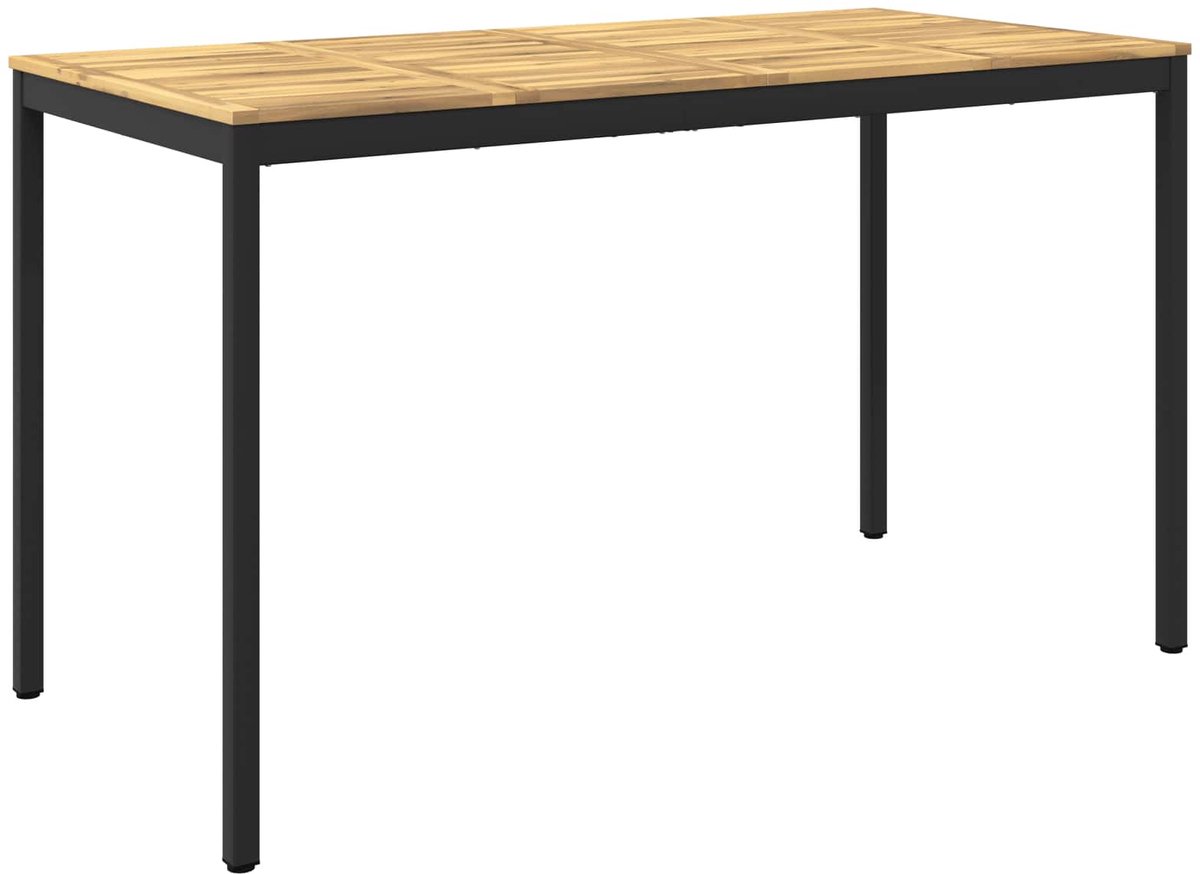 vidaXL Tuin - Bar - Tafel - NAARDEN - Whitewash - en - zwart - 180 - x - 88,5 - x - 105 - cm Whitewash en zwart