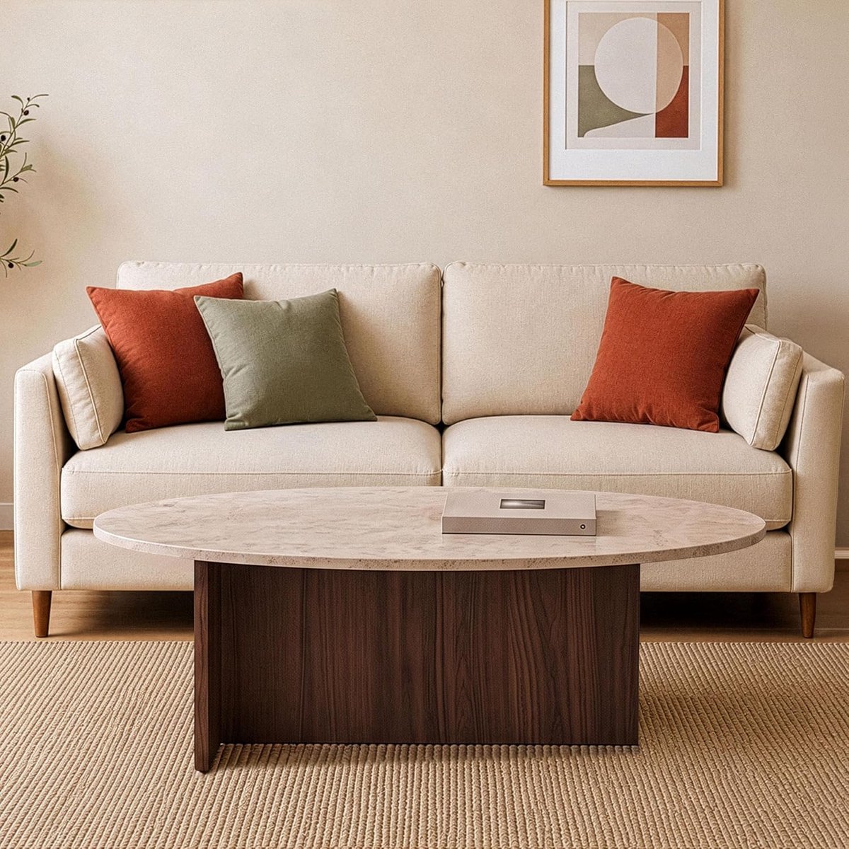 Salontafel met ovale bovenkant, 120 cm breed | Industrohome